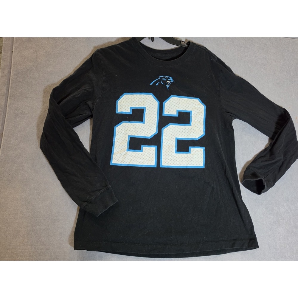 Mens M Nike Carolina Panthers Christian McCaffrey #22 Black Long Sleeve T-Shirt